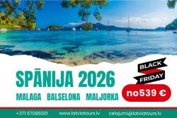 Atpūtas un ceļojumu piedāvājumi 27.11.2025 - 02.12.2025 Pavasaris Vidusjūras ritmā! Latvia Tours - Berga bazārs